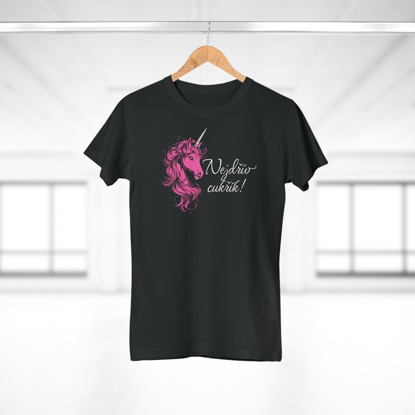 Women's t-shirt Unicorn - First sugar in pink