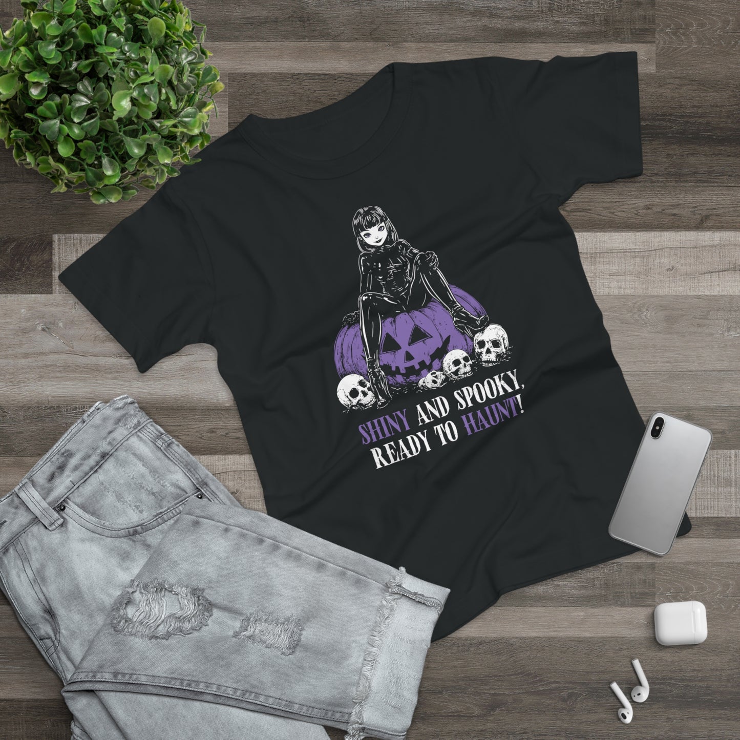 Women's Shiny and Spooky t-shirt in purple