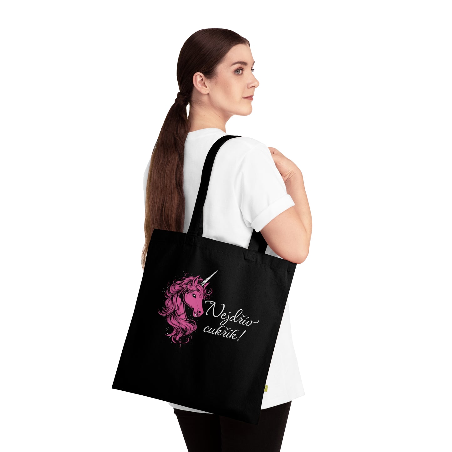 Canvas bag Unicorn - First candy in pink