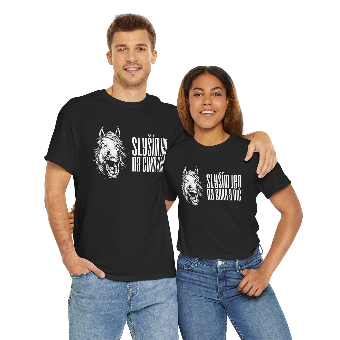 Unisex t-shirt for ponyplay lovers - All I hear is sugar and white whip