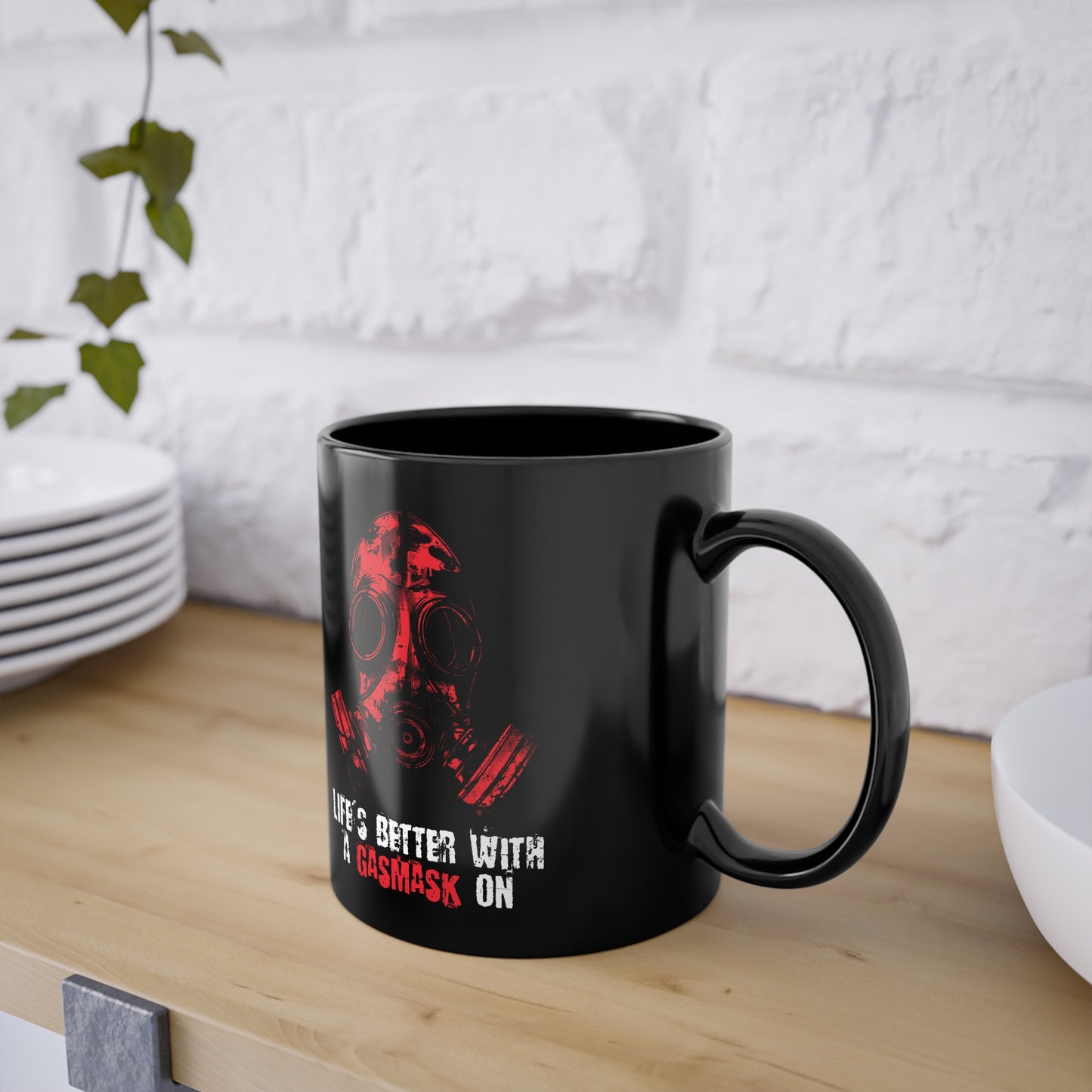 Mug Life is better with a Gasmask on in red