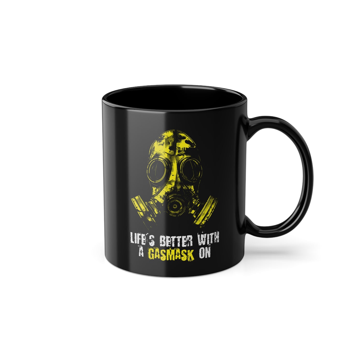 Mug Life is better with a Gasmask on in yellow