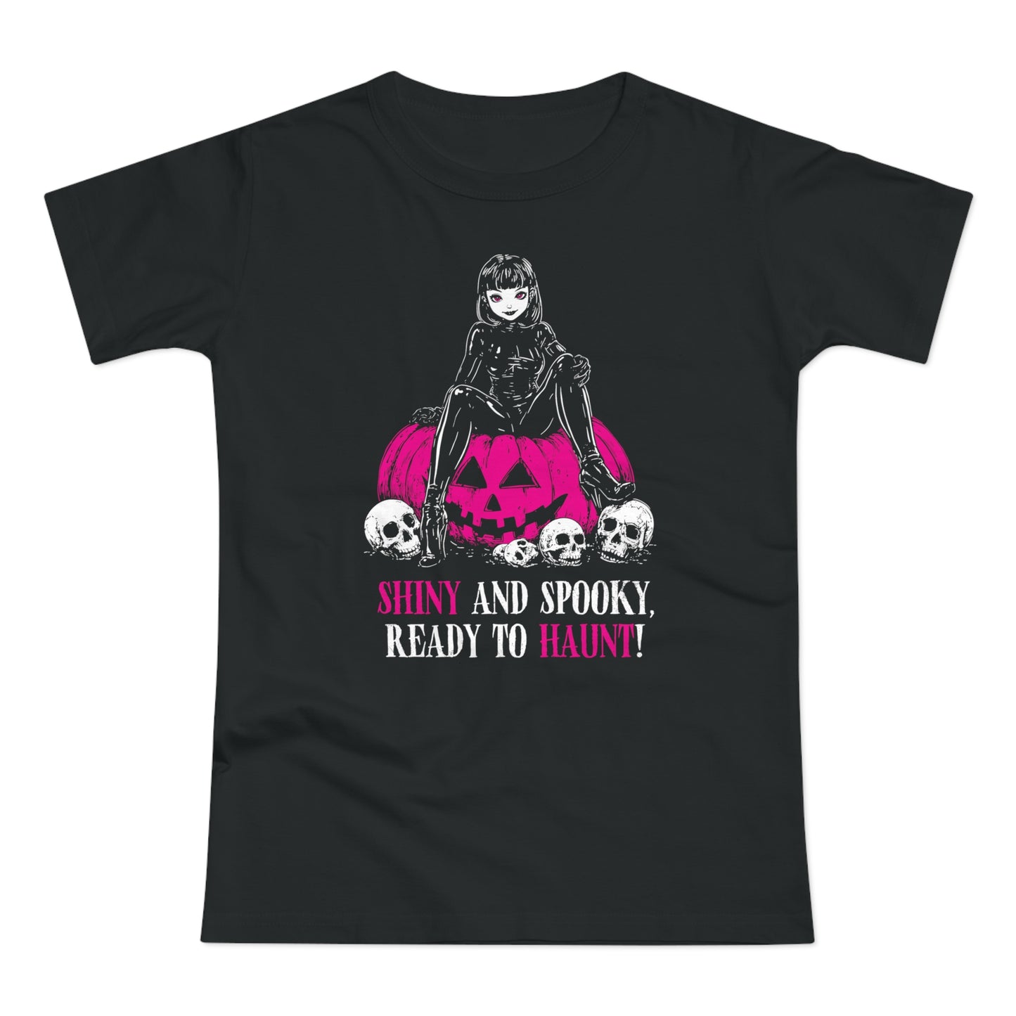 Women's T-shirt Shiny and Spooky in deep pink