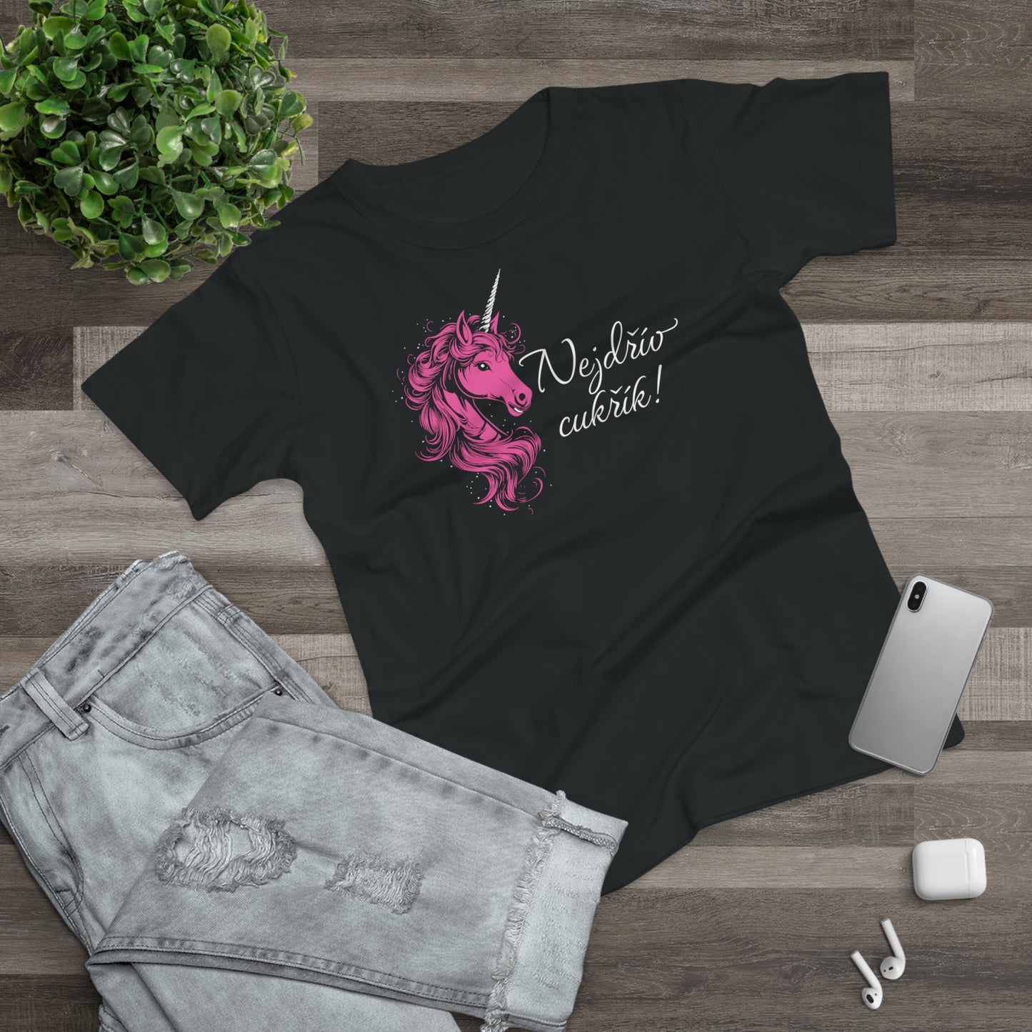 Women's t-shirt Unicorn - First sugar in pink