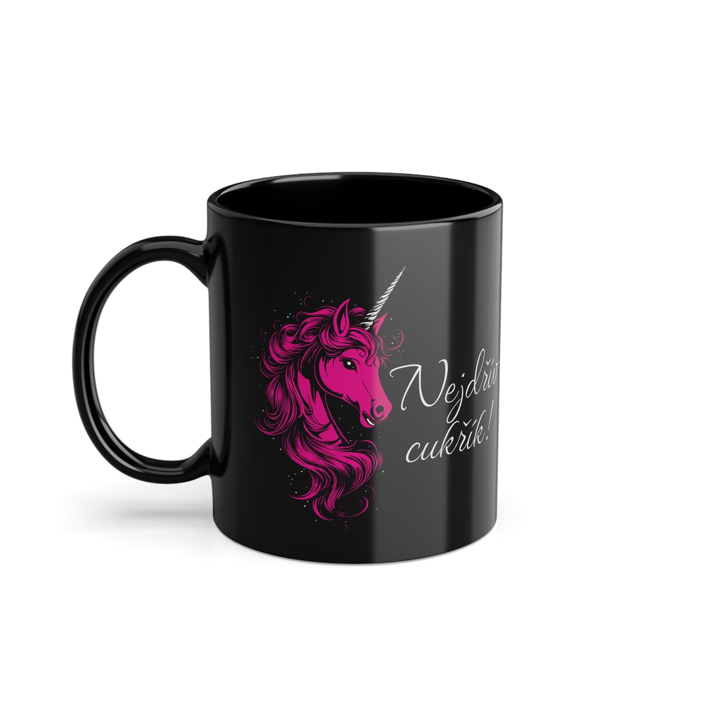 Mug Unicorn - First a candy in deep pink