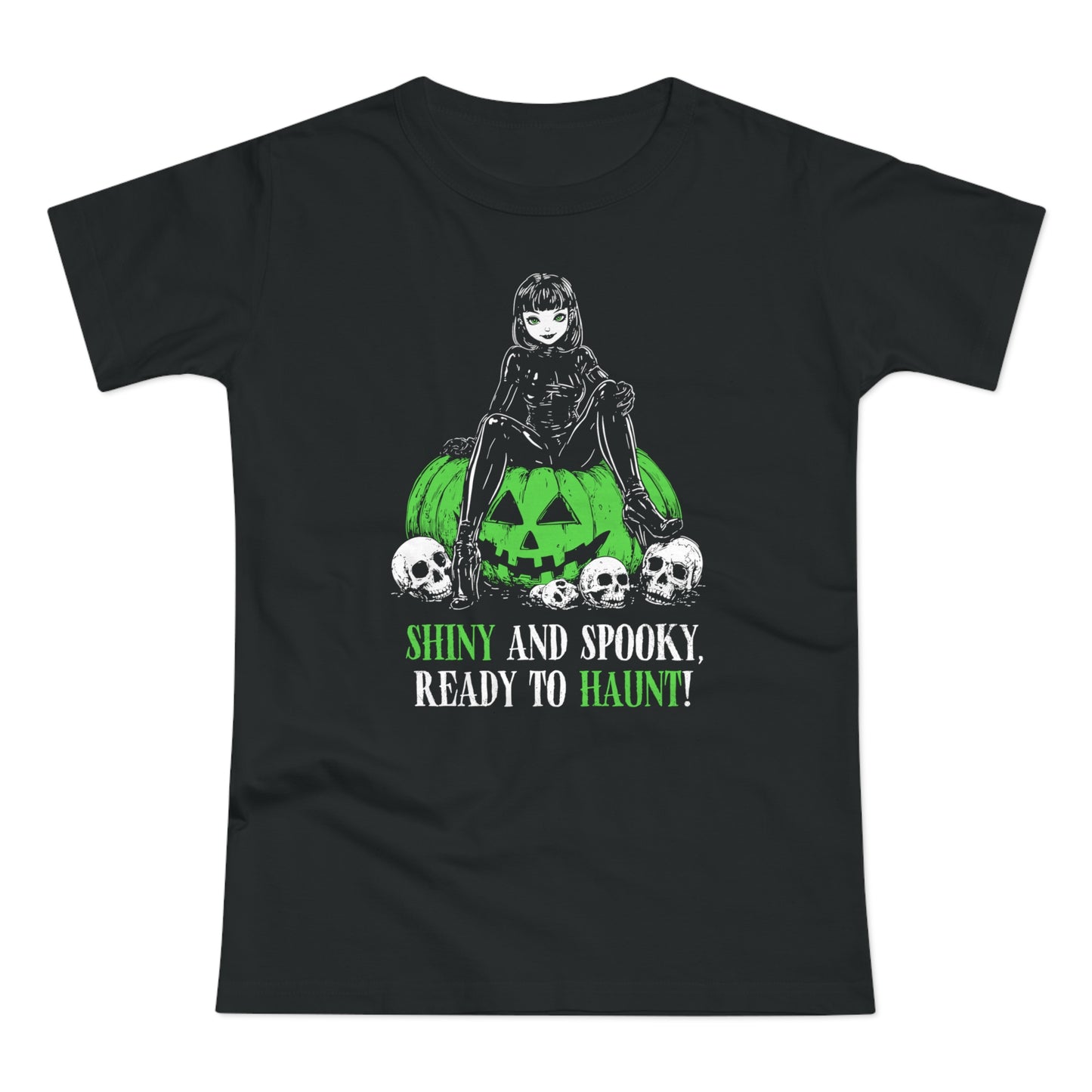 Women's T-shirt Shiny and Spooky in green