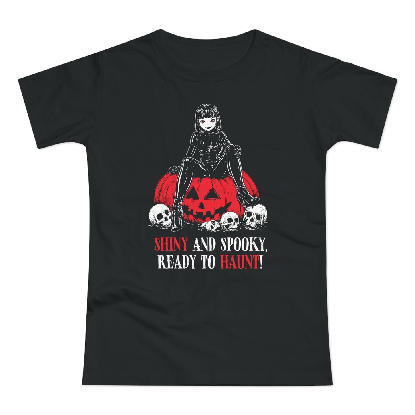 Women's T-shirt Shiny and Spooky in red