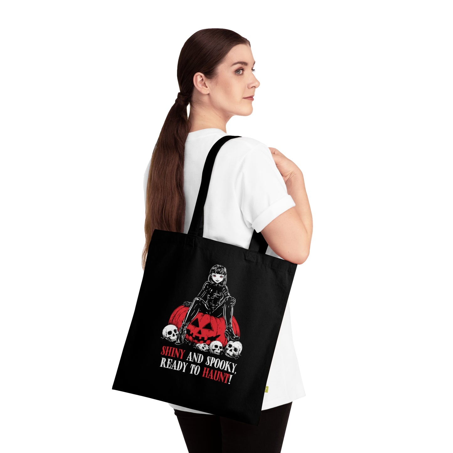 Shiny and Spooky canvas bag in red