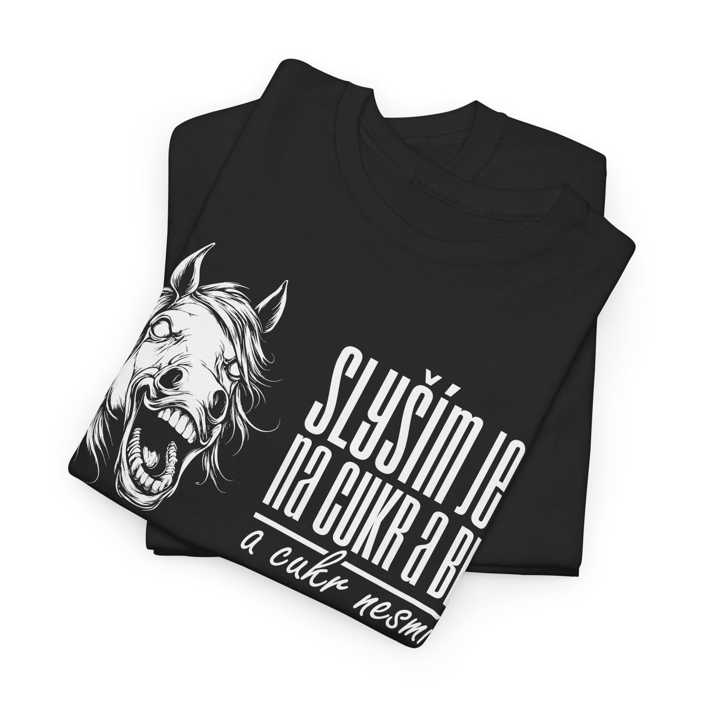 Unisex T-shirt Slyším jen na cukr a bič DIA in White
