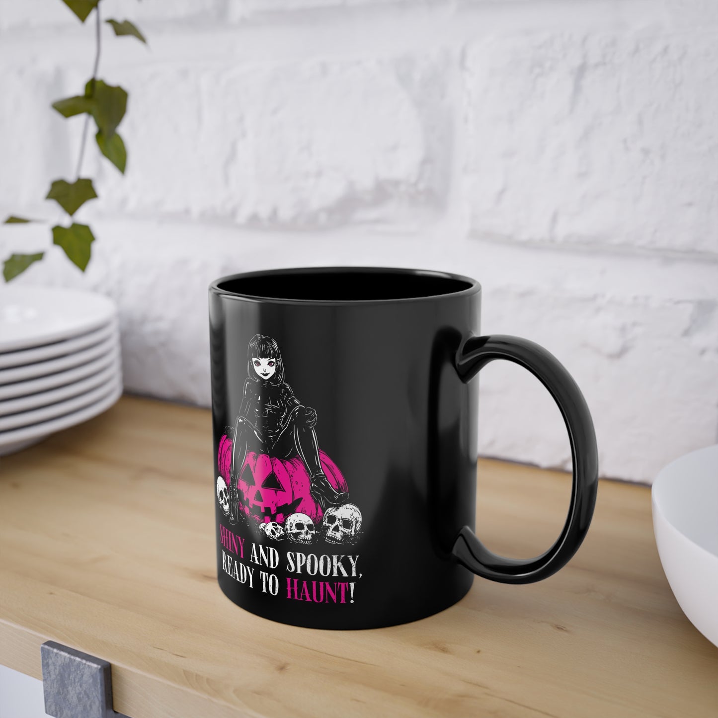 Shiny and Spooky mug in pink