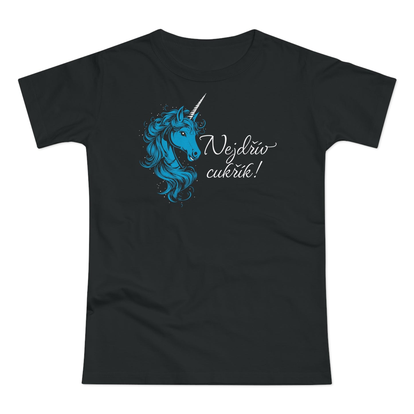 Women's t-shirt Unicorn - First sugar in blue