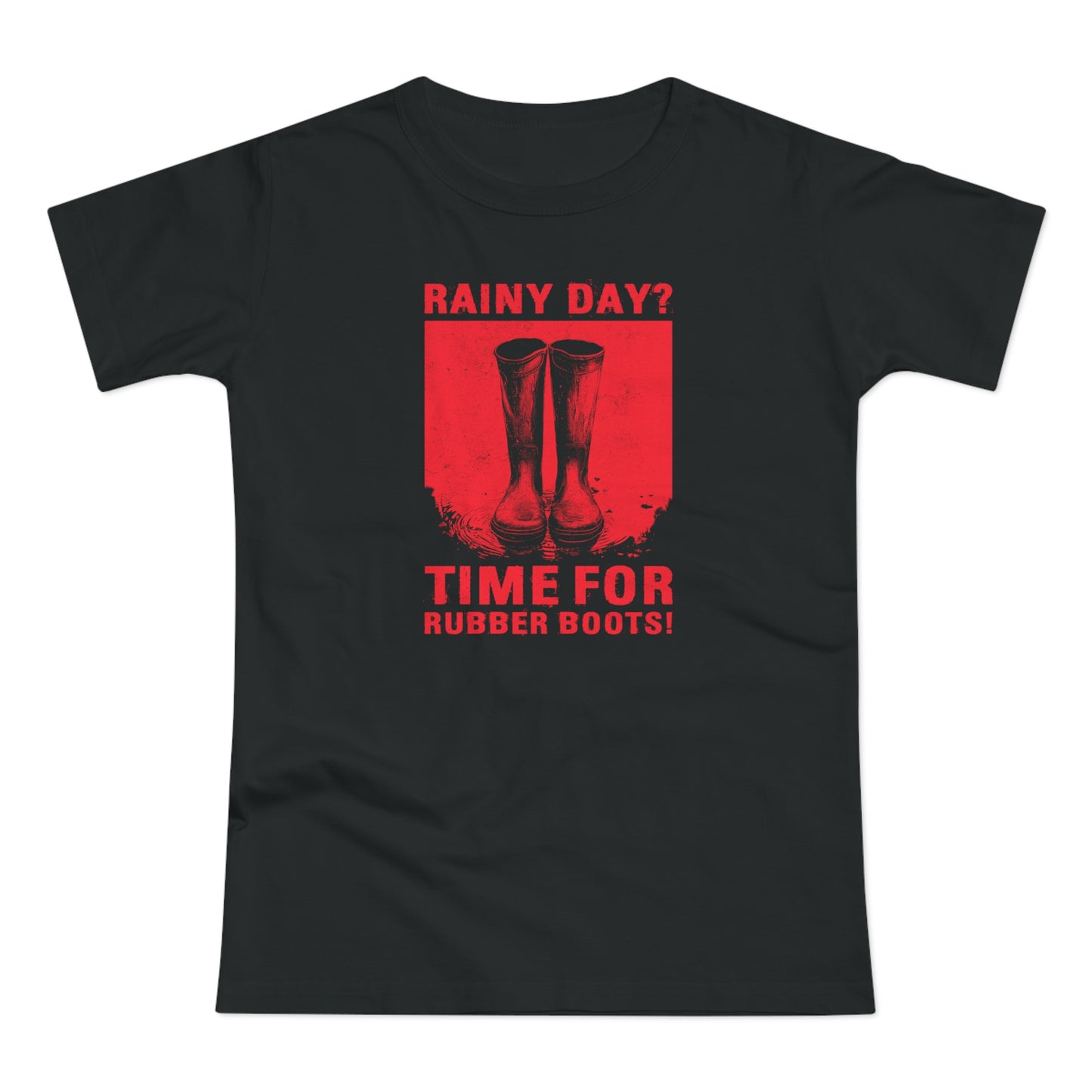 Women`s T-shirt Rainy day in red