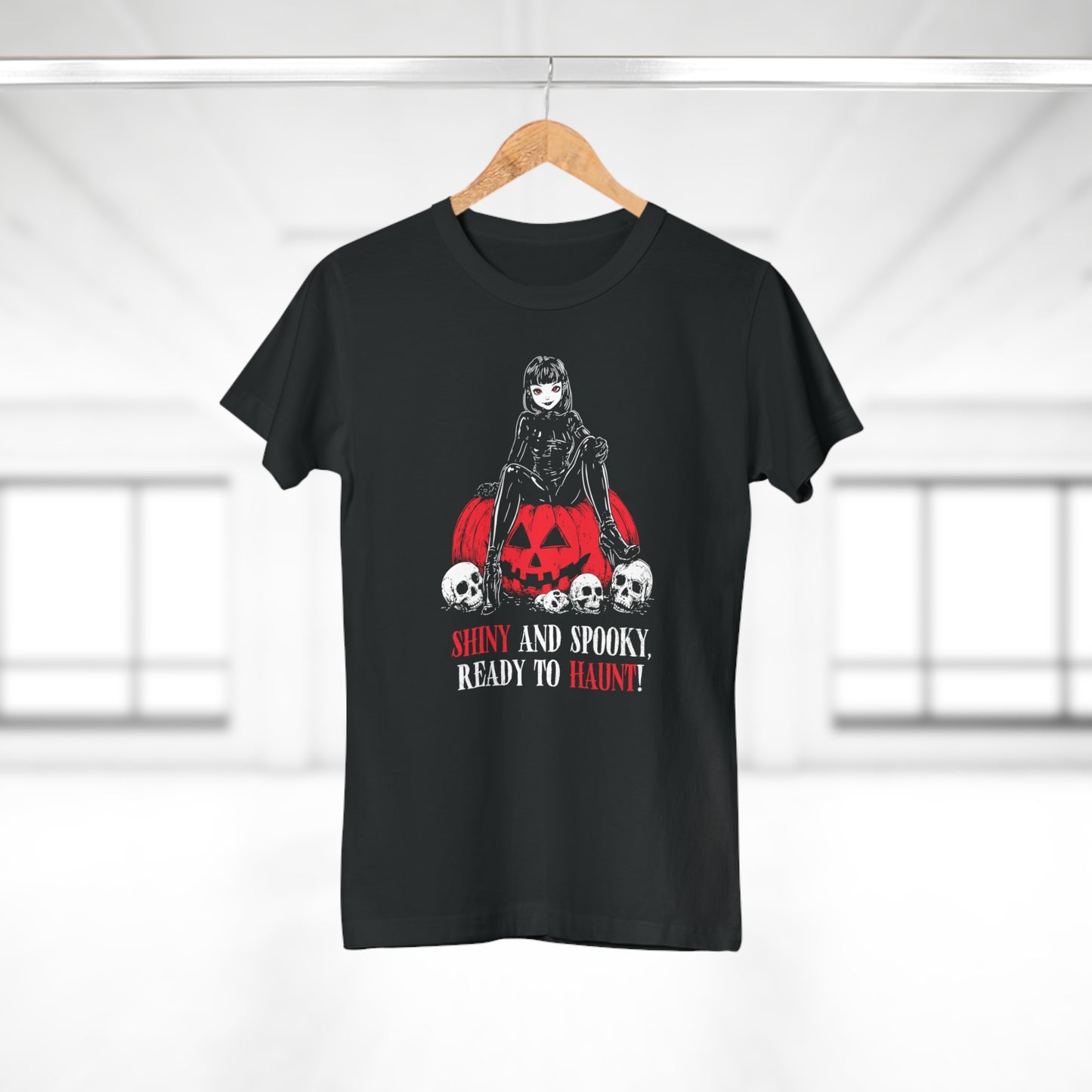 Women's T-shirt Shiny and Spooky in red