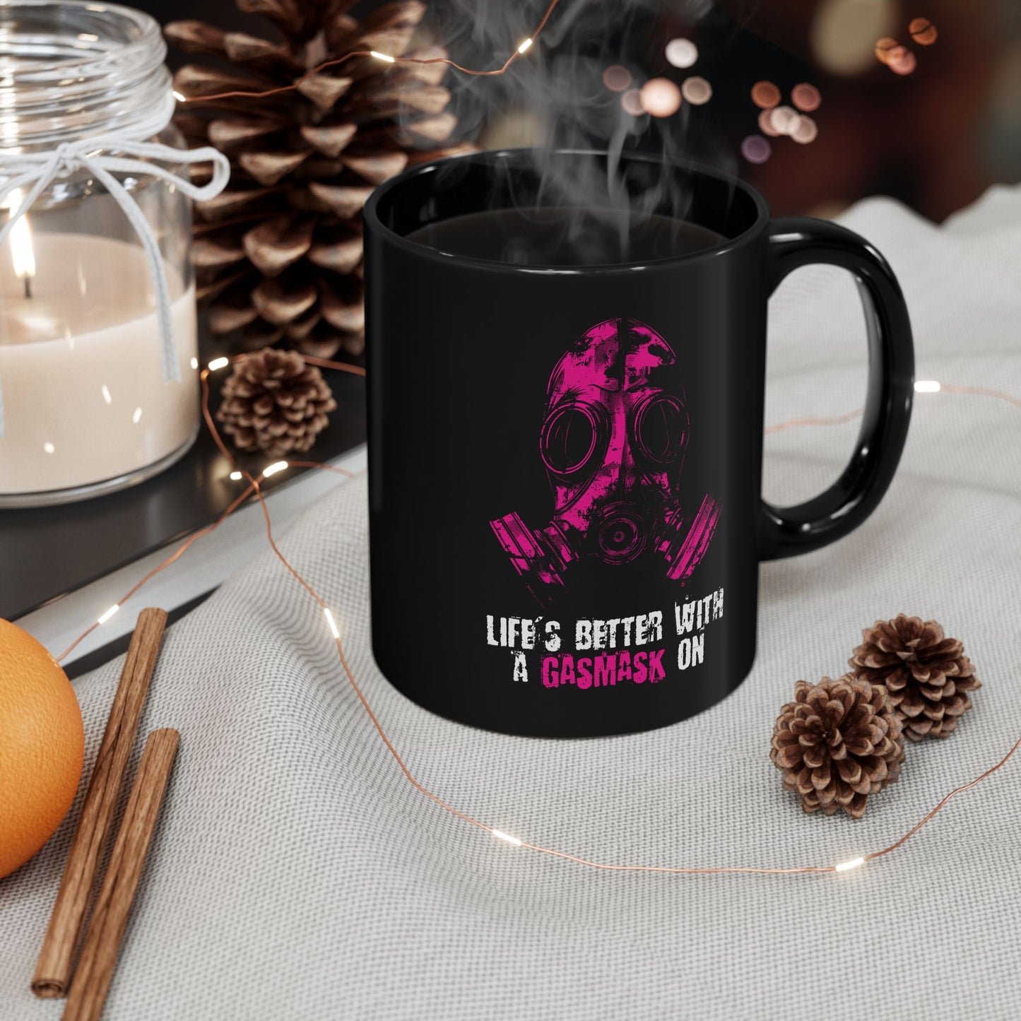 Mug Life is better with a Gasmask on in deep pink