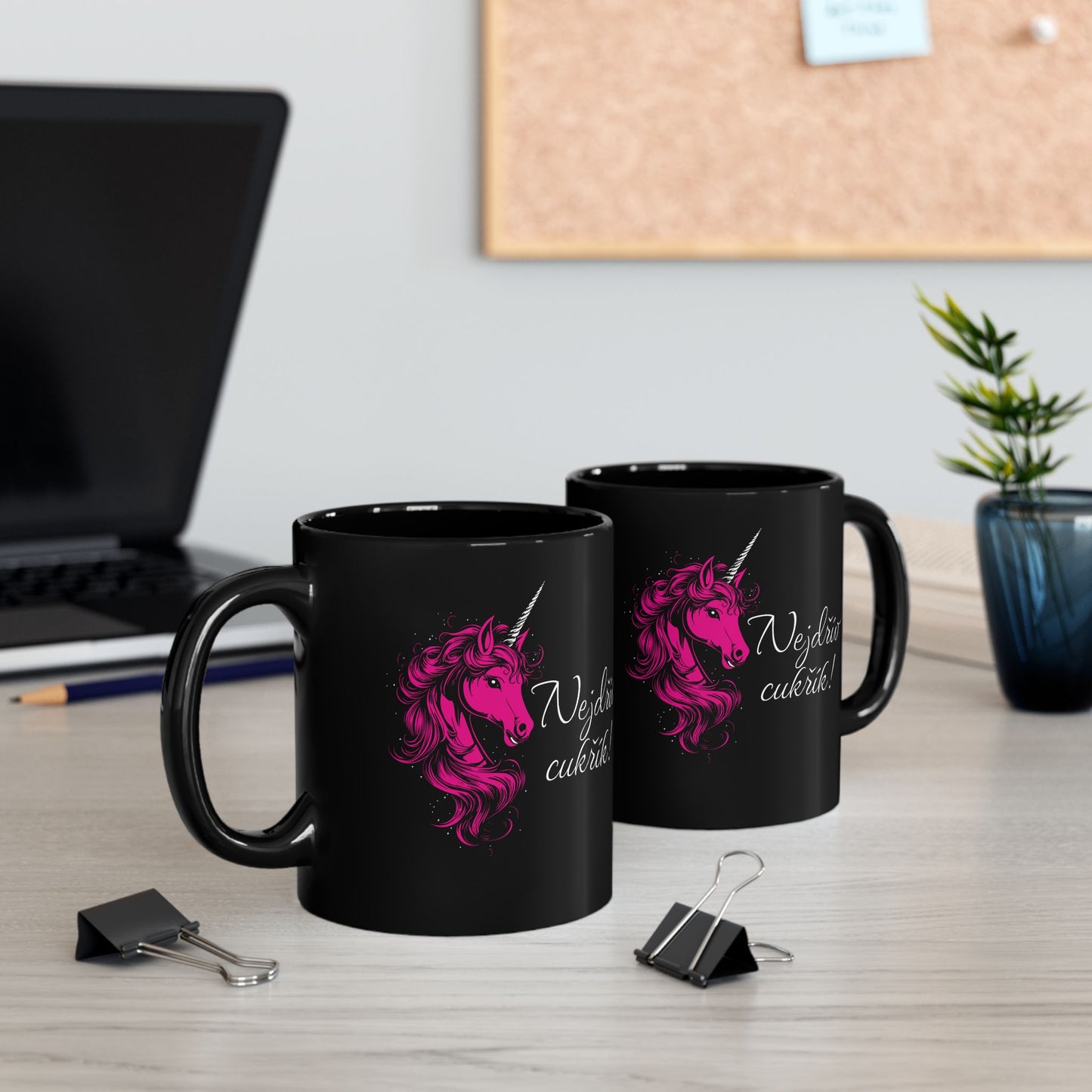 Mug Unicorn - First a candy in deep pink