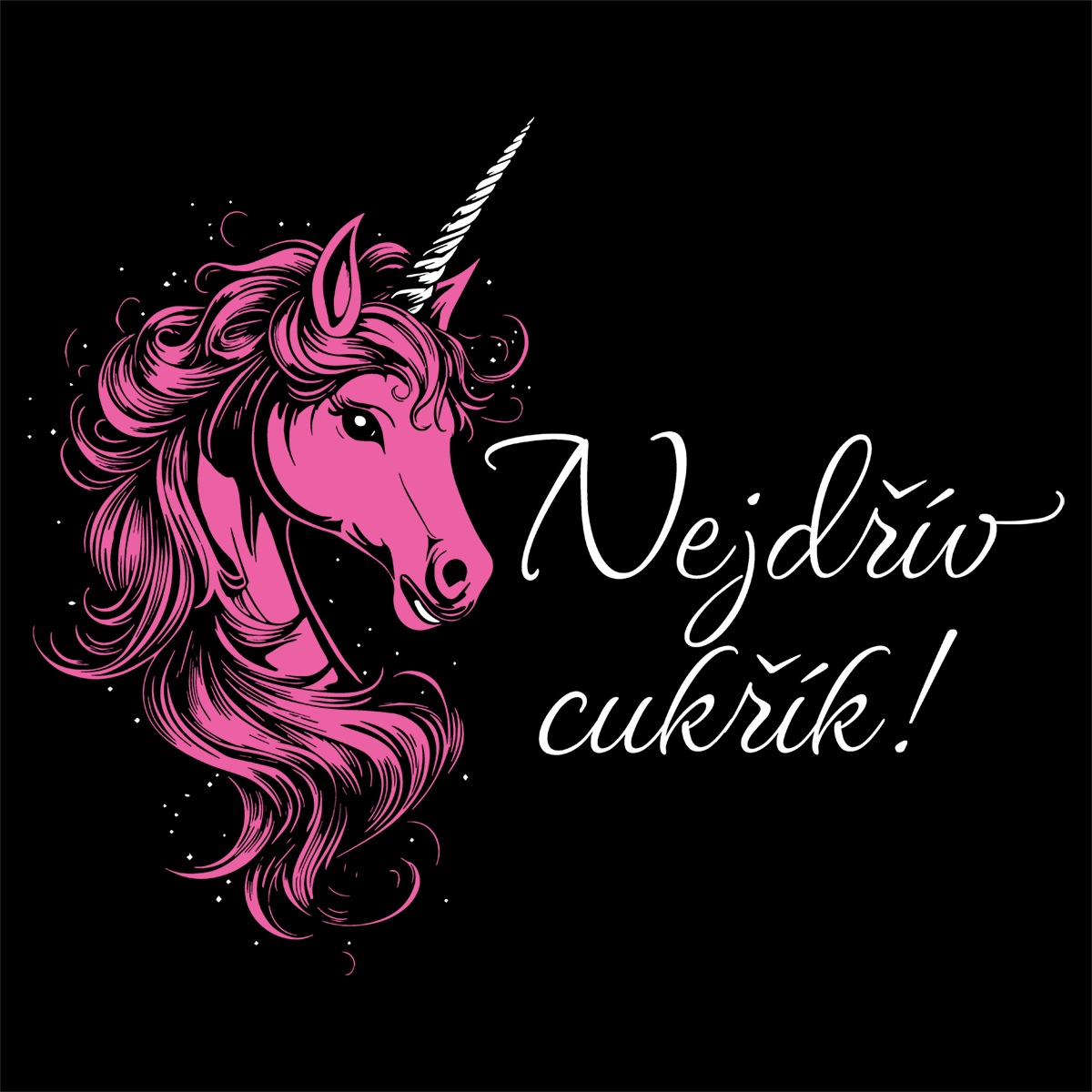 Women's t-shirt Unicorn - First sugar in pink