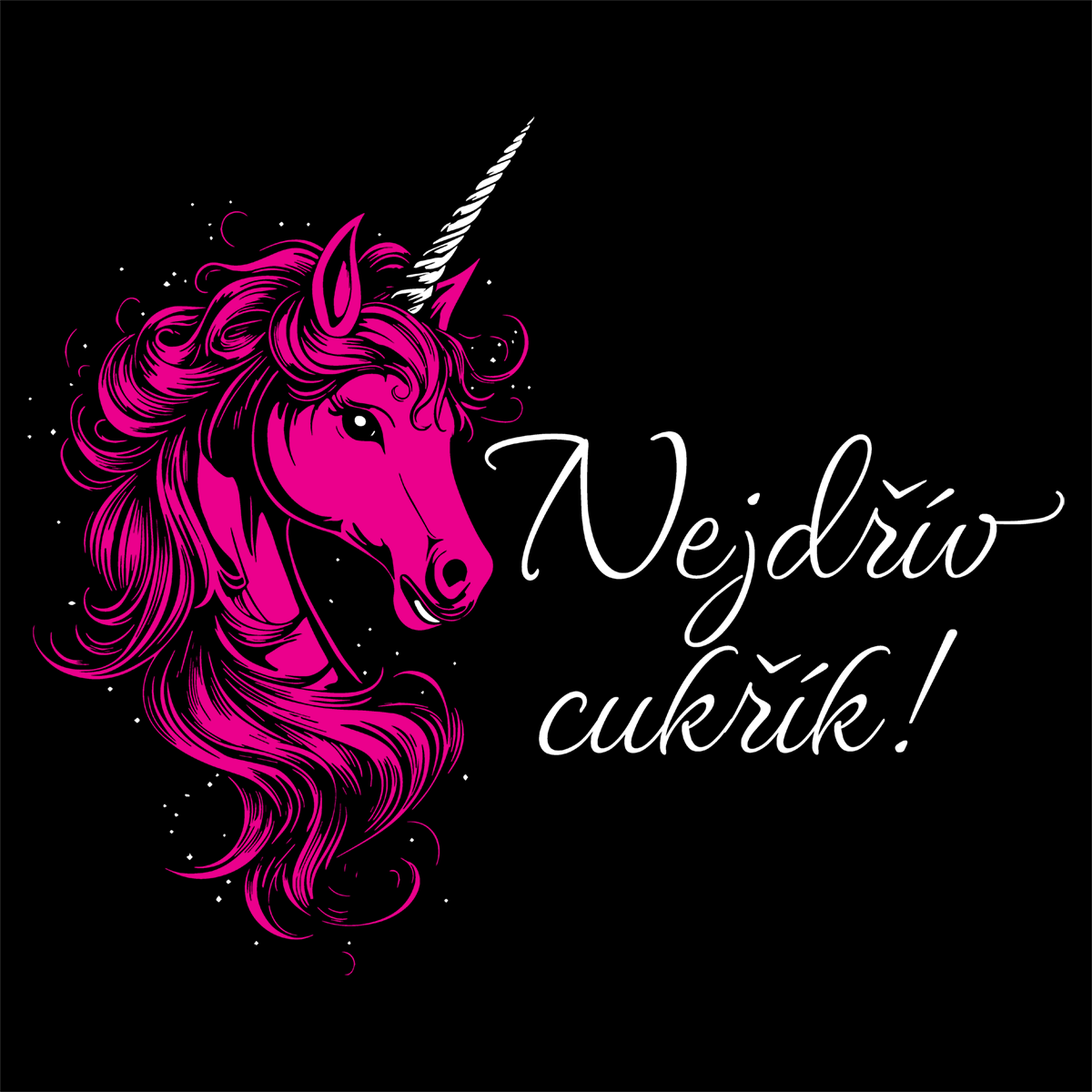 Women's t-shirt Unicorn - First candy in hot pink