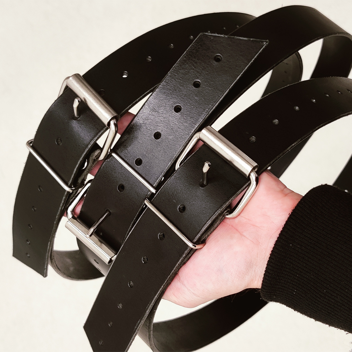 Leather bondage belt