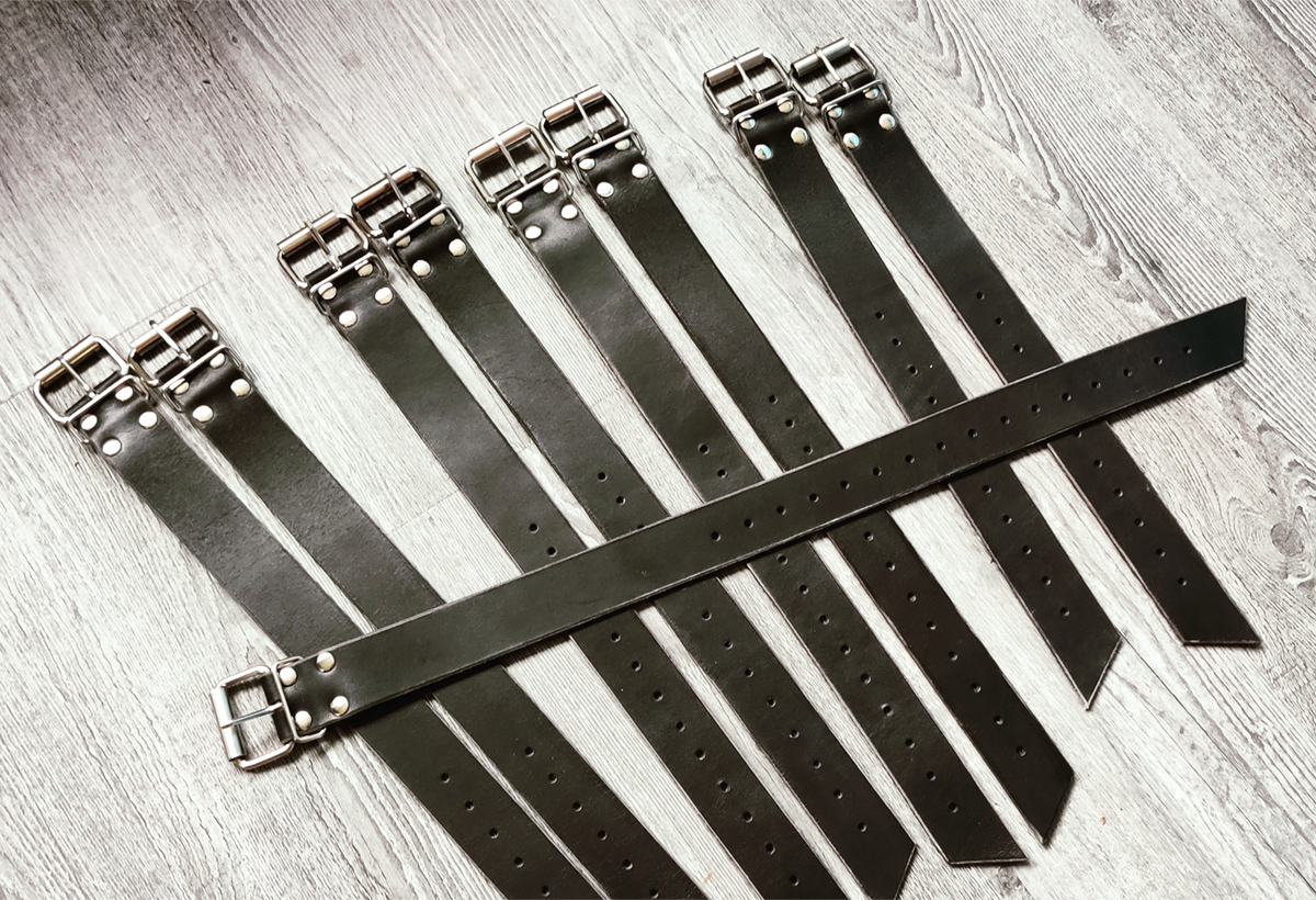 Leather bondage belt