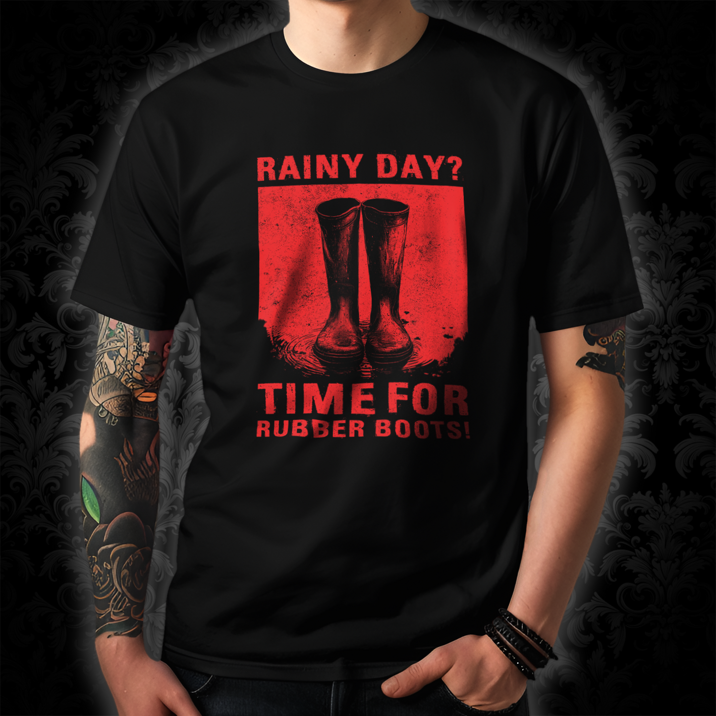 Unisex T-shirt Rainy day in red