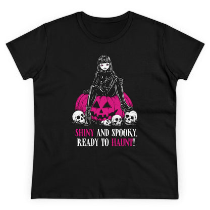 Women's T-shirt Shiny and Spooky in deep pink