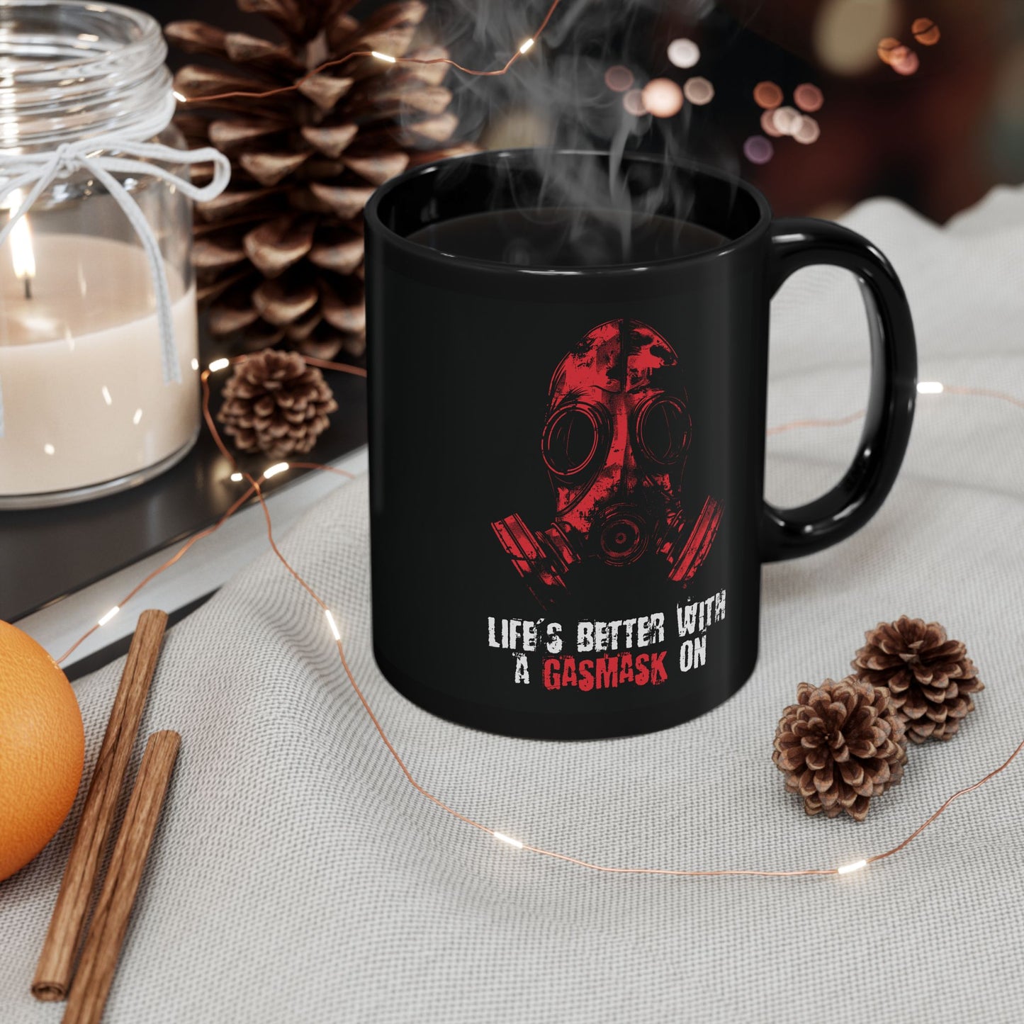 Mug Life is better with a Gasmask on in red