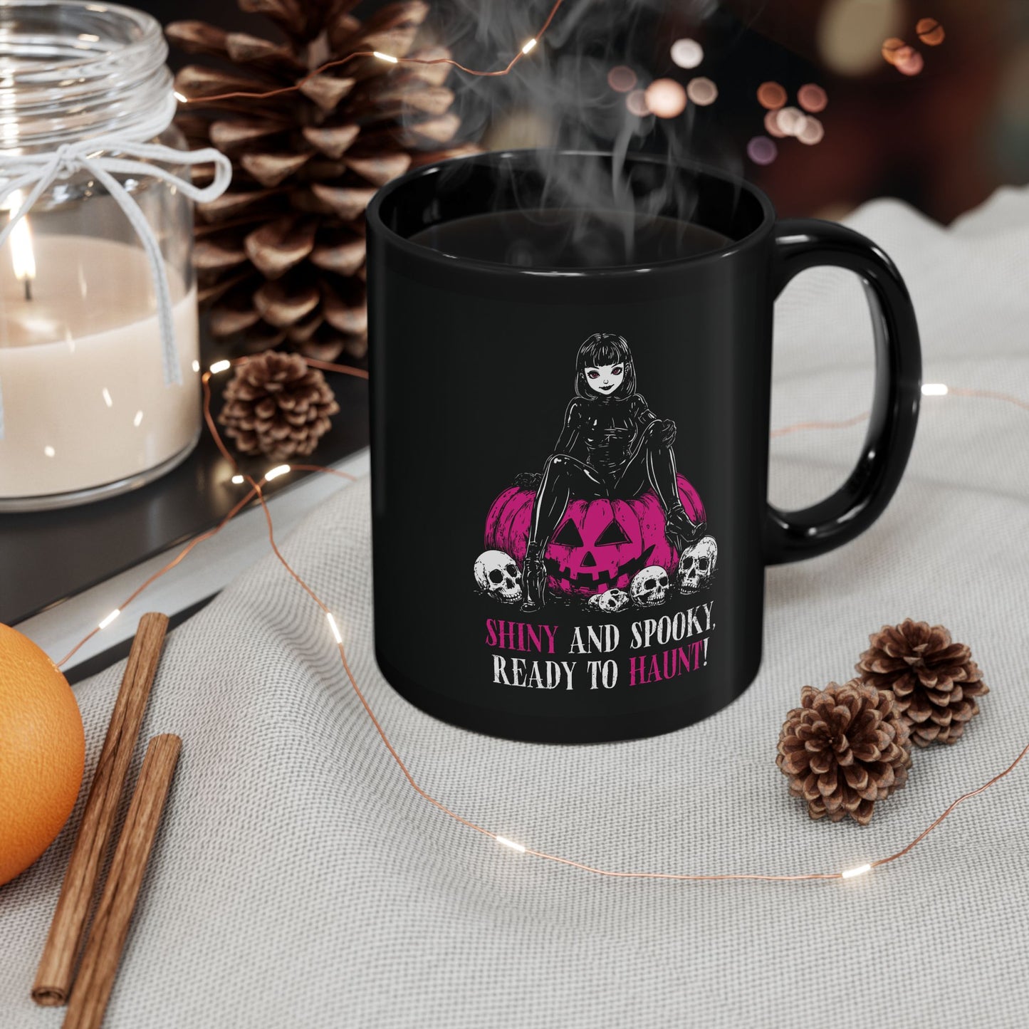 Shiny and Spooky mug in pink