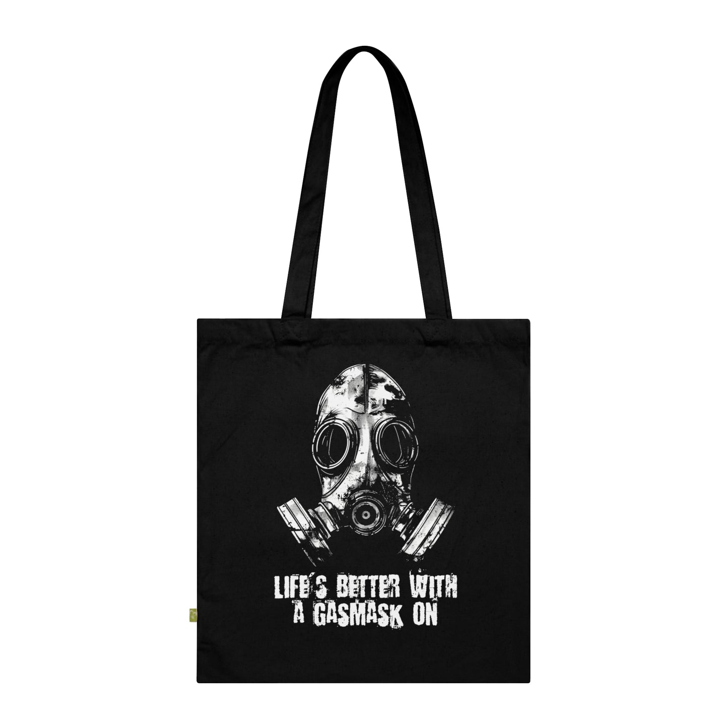 Canvas bag Life is better with a gasmask on in white