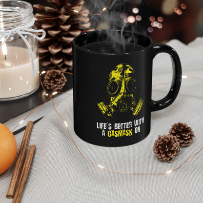 Mug Life is better with a Gasmask on in yellow