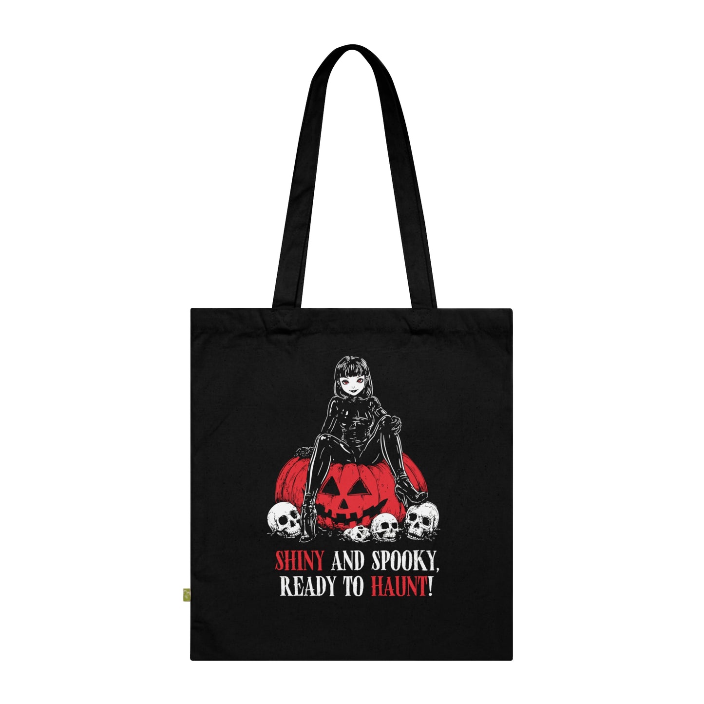Shiny and Spooky canvas bag in red