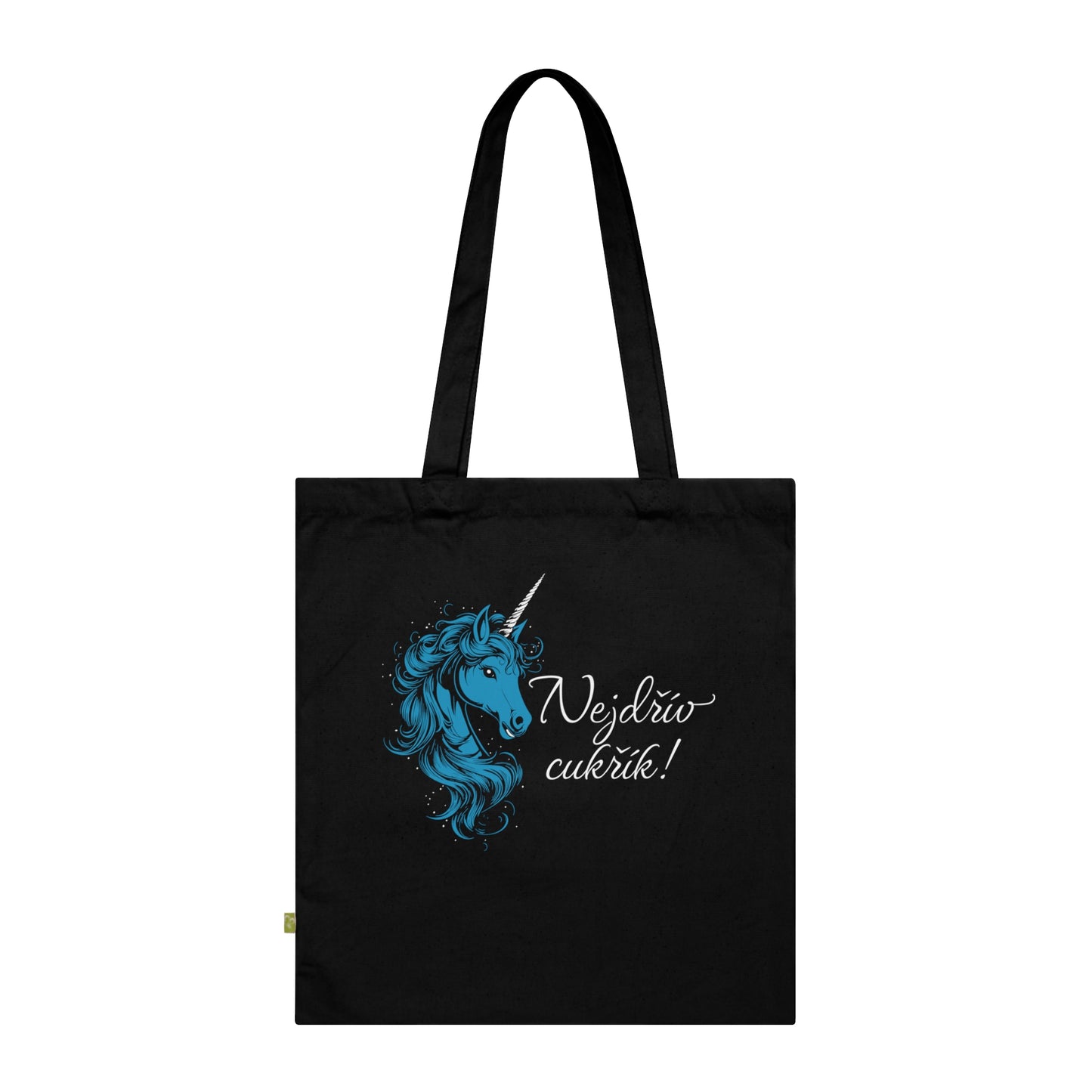 Canvas bag with unicorn - First candy in blue