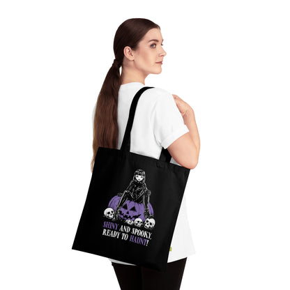 Shiny and Spooky canvas bag in purple