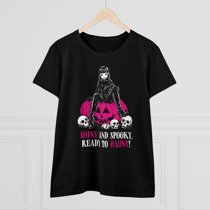 Women's T-shirt Shiny and Spooky in deep pink