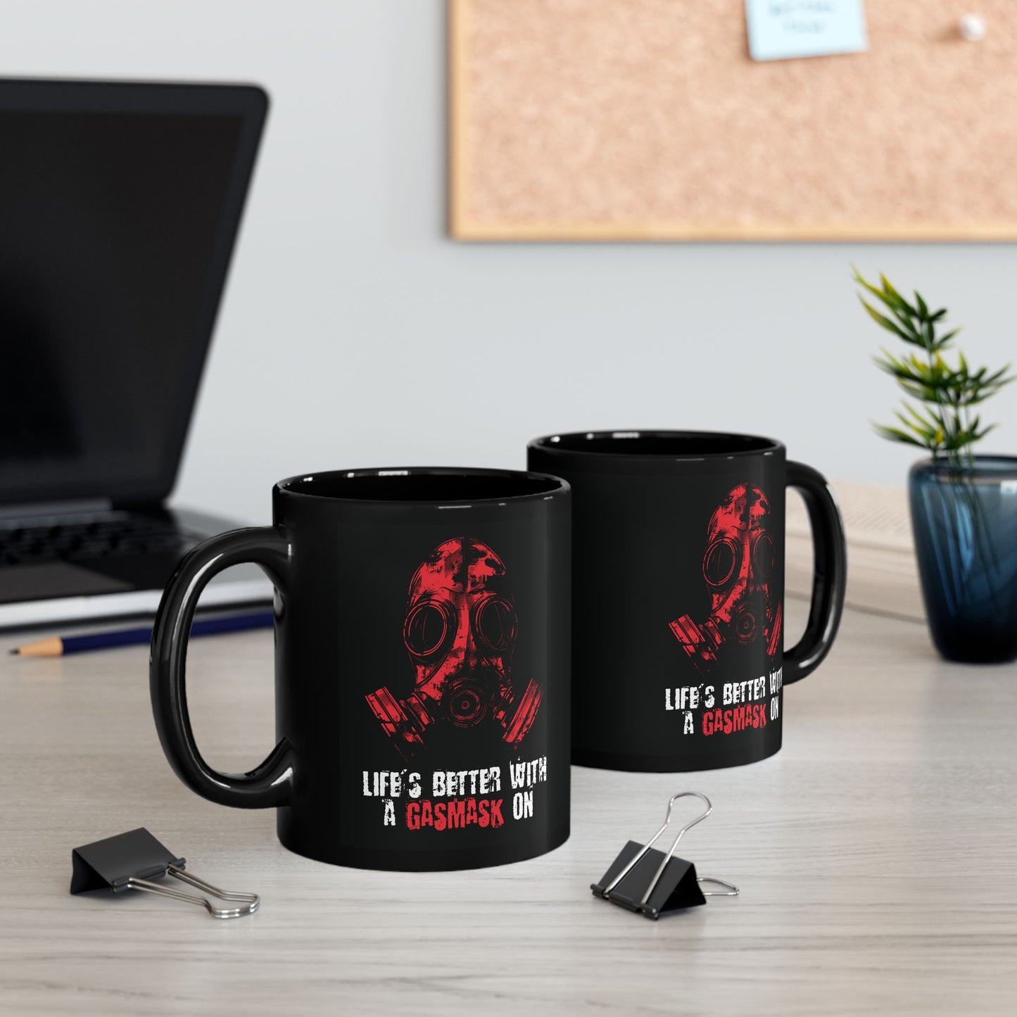 Mug Life is better with a Gasmask on in red