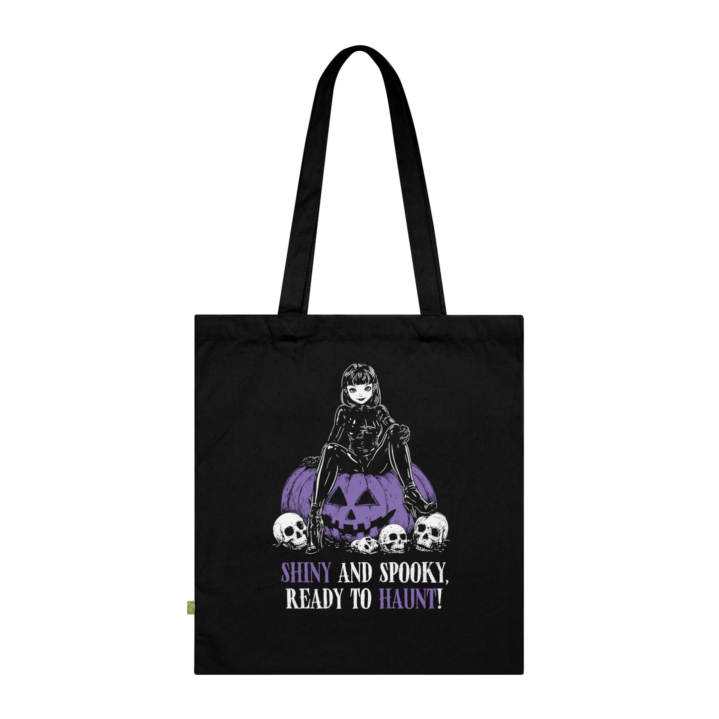 Shiny and Spooky canvas bag in purple