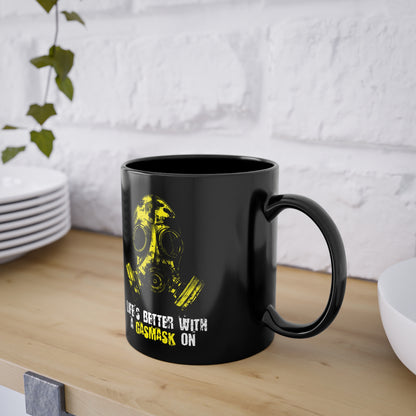 Mug Life is better with a Gasmask on in yellow