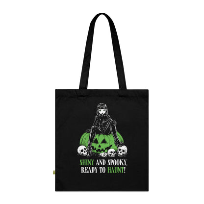 Shiny and Spooky canvas bag in green