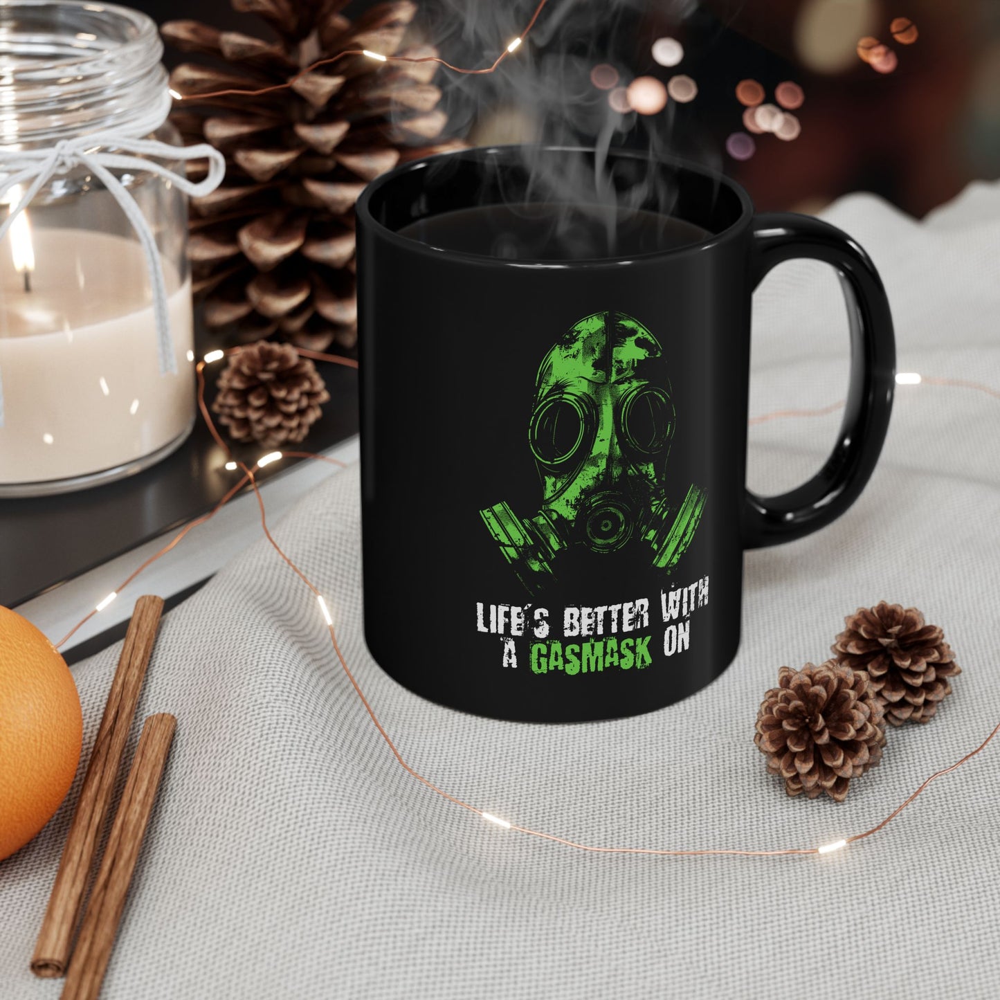 Mug Life is better with a Gasmask on in green