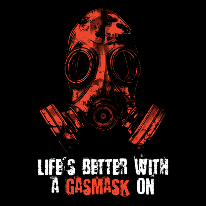 Canvas bag Life is better with a gasmask on in red