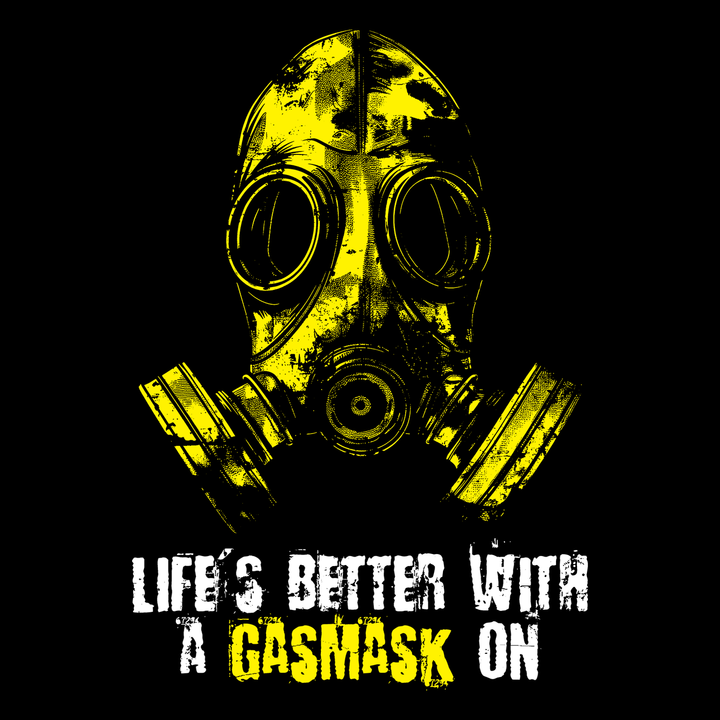 Mug Life is better with a Gasmask on in yellow