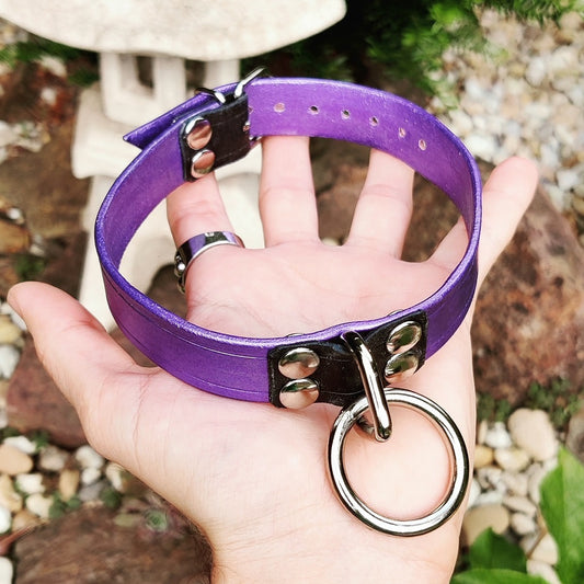 Narrow purple metallic collar