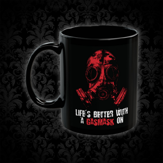 Mug Life is better with a Gasmask on in red