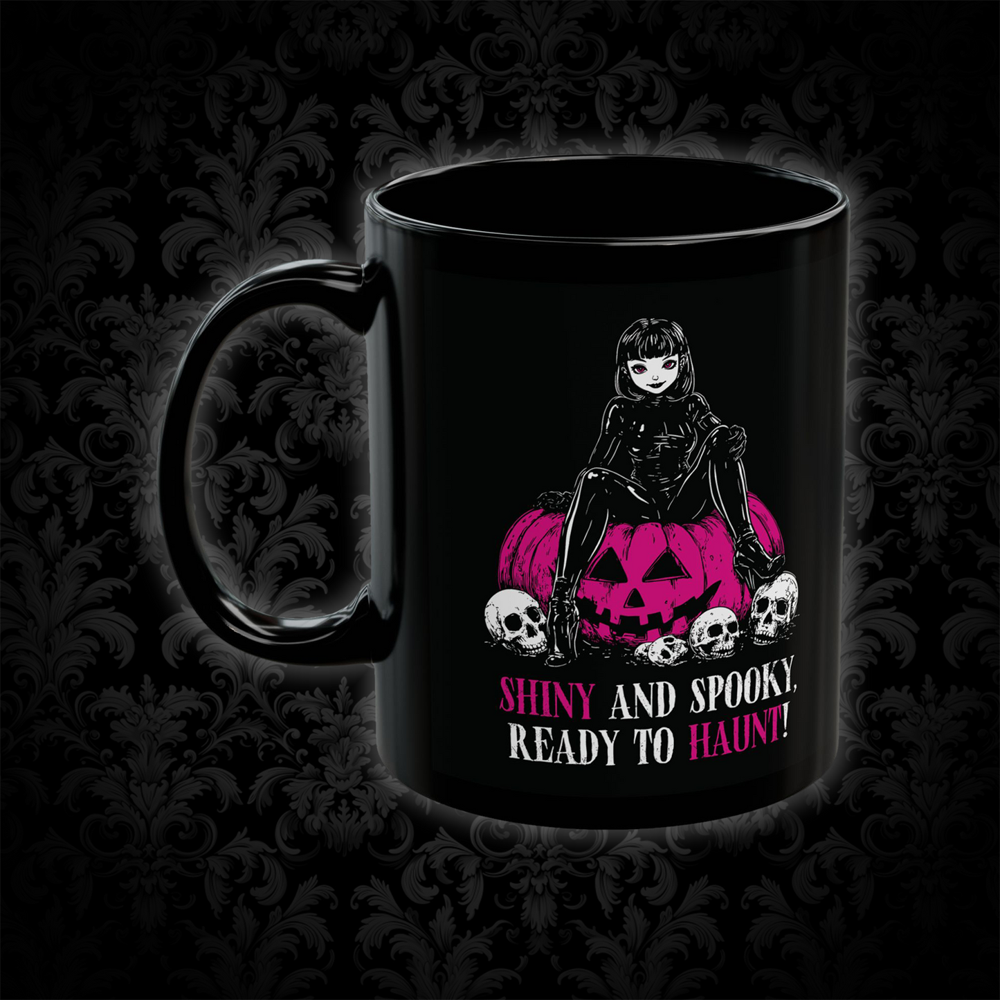 Shiny and Spooky mug in pink