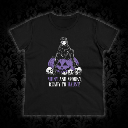 Women's Shiny and Spooky t-shirt in purple