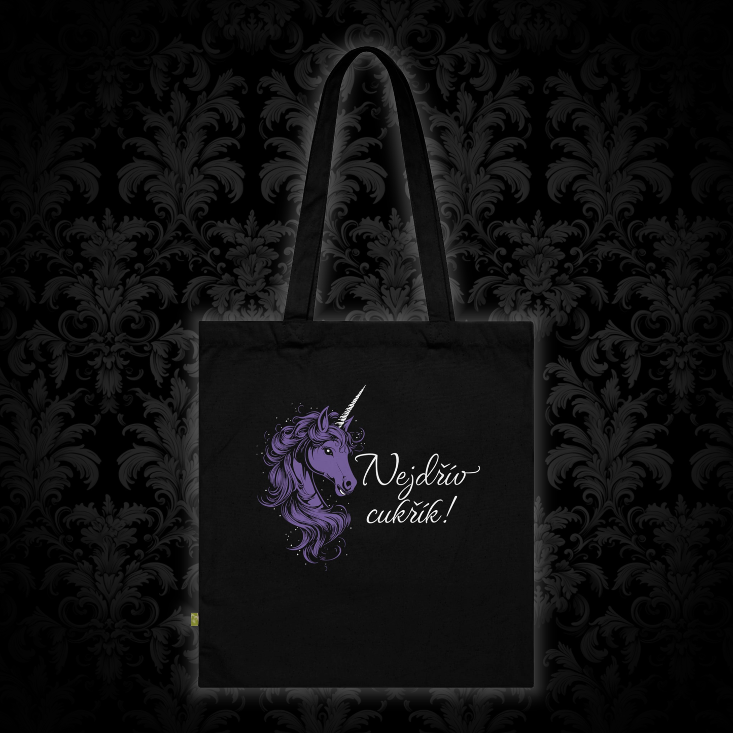 Canvas bag Unicorn - First candy in purple