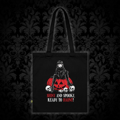Shiny and Spooky canvas bag in red