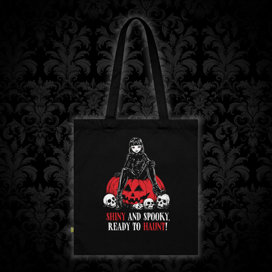 Shiny and Spooky canvas bag in red